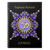 Purple Satin Gold Om Sign  Elegant Notebook Notitieboek (Voorkant)