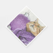 Purple Scarf Winter Cat Napkins Servet (Hoek)