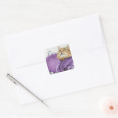 Purple Scarf Winter Cat Stickers (Envelop)