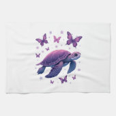 Purple - Sea Turtle Butterfly T-Shirt Theedoek (Horizontaal)