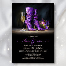 Purple Sequin Boots 21st Birthday Party