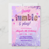 Purple Sequin Girl Gymnastic Birthday Kaart (Voorkant)