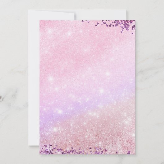 Purple Sequin Girl Gymnastic Birthday Kaart (Achterkant)