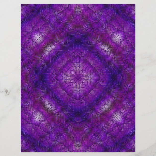 Purple Serene Gardens Scrapbook Paper 2-Sided Page (Voorkant)