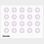 Purple Shades Design with Leaves & Branches Ronde Sticker (Vel)