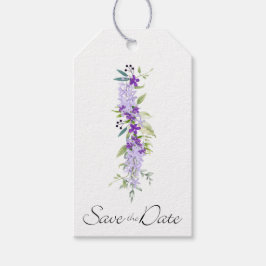 Purple Shades Floral Garland Save the Date Cadeaulabel