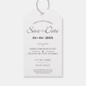 Purple Shades Floral Garland Save the Date Cadeaulabel (Achterkant)