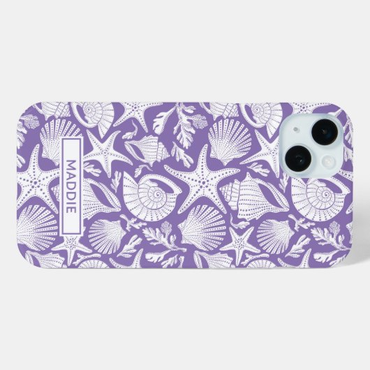 Purple Shells Personalized Case-Mate iPhone Case (Achterkant (horizontaal))