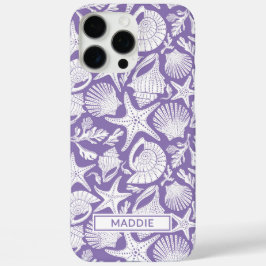 Purple Shells Personalized iPhone 16 Pro Max Hoesje