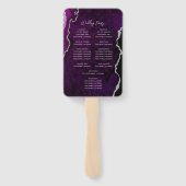 Purple Silver Agate Script Wedding Program Handwaaier (Achterkant)