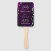 Purple Silver Agate Script Wedding Program Handwaaier (Voorkant)