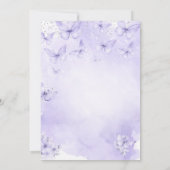 Purple Silver Butterfly First Holy Communion  Kaart (Achterkant)
