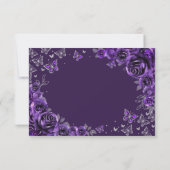 Purple Silver Floral Quinceanera Bedankkaart (Achterkant)