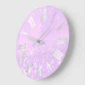 Purple Silver Glitter Metallic Roman Numers Grote Klok (Hoek)