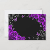 Purple Silver Quinceanera Reply RSVP Kaartje (Achterkant)