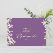 Purple Simple Bridesmaid Proposal Botanical Frame (Staand voorkant)