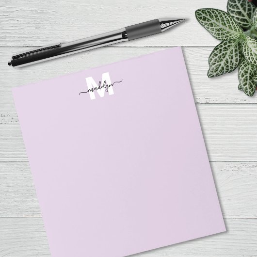 Purple Simple Monogram Notitieblok