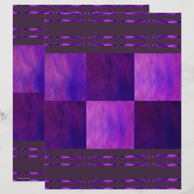 Purple Skies Tiles Scrapbook Paper 2-Sided Page (Voorkant / Achterkant)