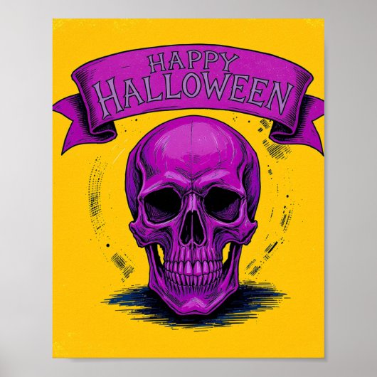 Purple Skull Halloween Poster (Voorkant)
