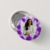 Purple Sky Funeral Memorial Button Rose Angel Wing (Voorkant /achterkant)