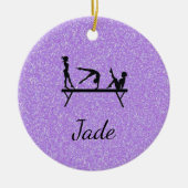 Purple Sparkle Gymnastics Ornament (Voorkant)