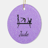 Purple Sparkle Gymnastics Ornament (Links)