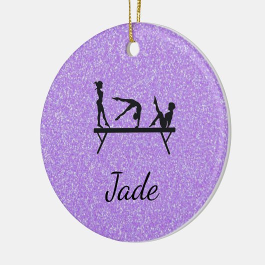 Purple Sparkle Gymnastics Ornament (Links)
