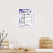 Purple Sparkle Prijslijst voor Schoonheidsspeciali Poster (Keuken)