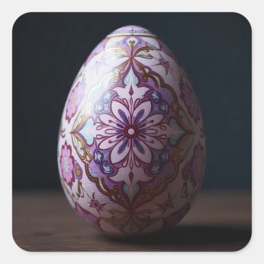 Purple Splendor Easter Egg Vierkante Sticker (Voorkant)