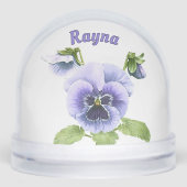 Purple Springtime Pansies Personalized Sneeuwbol (Voorkant)