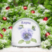 Purple Springtime Pansies Personalized Sneeuwbol (Kerstmis)