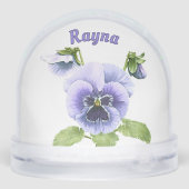 Purple Springtime Pansies Personalized Sneeuwbol (Achterkant)