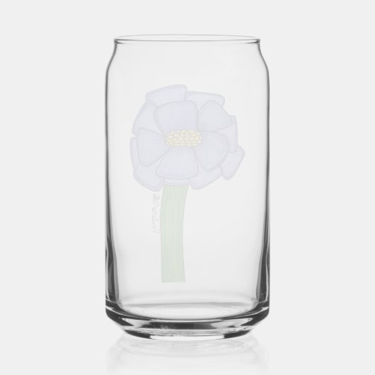 Purple Square Flower Blikvorm Glas (Achterkant)