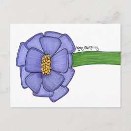 Purple Square Flower Postcard Briefkaart