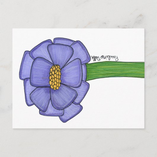Purple Square Flower Postcard Briefkaart (Voorkant)