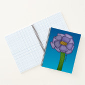 Purple Square Flower with Blue background Notitieboek (Binnen)