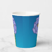 Purple Square Flower with Blue background Papieren Bekers (Links)