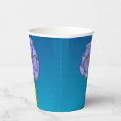 Purple Square Flower with Blue background Papieren Bekers (Rechts)