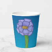 Purple Square Flower with Blue background Papieren Bekers (Voorkant)