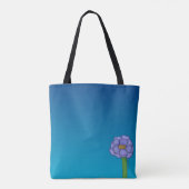 Purple Square Flower with Blue background Tote Bag (Achterkant)
