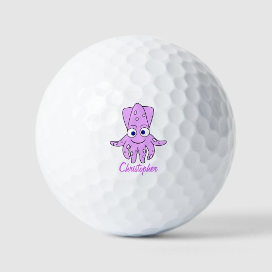 Purple Squid Design Golfballen (Voorkant)