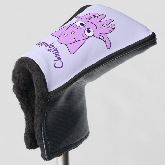 Purple Squid Design Golfheadcover (3/4 voorkant)