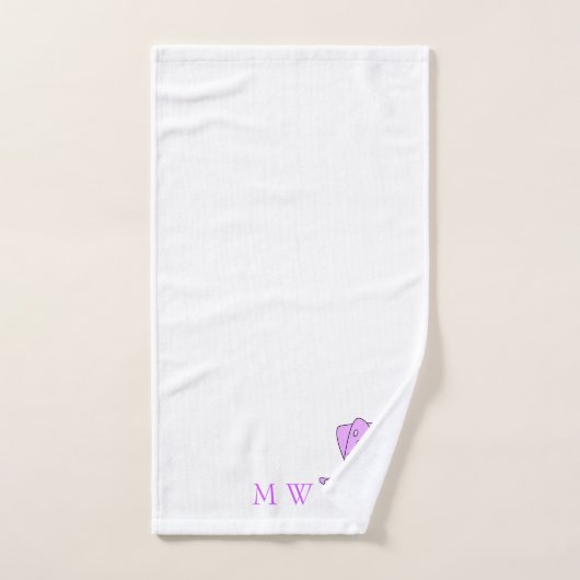 Purple Squid Design Monogrammed Bad Handdoek (Handdoek)