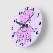 Purple Squid Design Ronde Klok (Hoek)