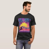 Purple Squirrel Over Neon Tropics T-shirt (Voorkant volledig)