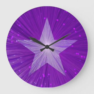 Purple Star clock round Grote Klok