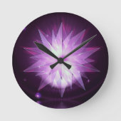 Purple Starburst Ronde Klok (Voorkant)
