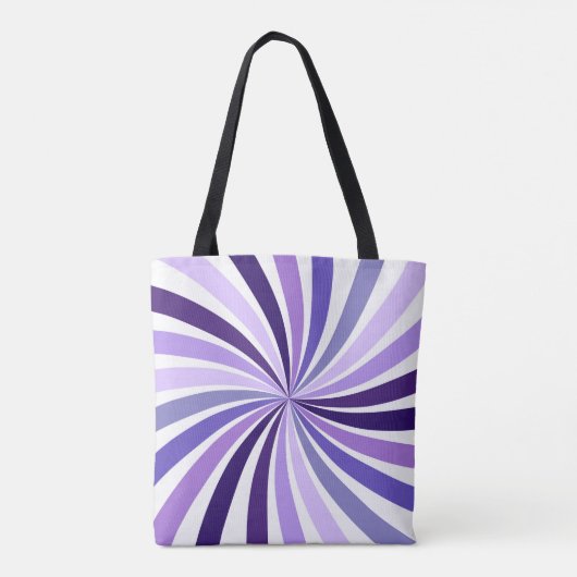 Purple Starburst Tote Bag Lilac Rays Pattern Bag (Achterkant)