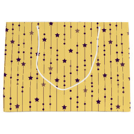 Purple Stars Yellow Pop Art Holiday Groot Cadeauzakje