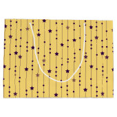 Purple Stars Yellow Pop Art Holiday Groot Cadeauzakje (Achterkant)